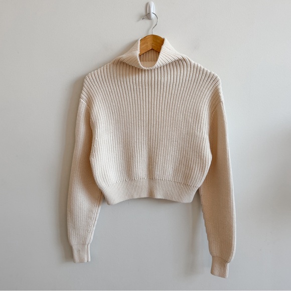 WILFRED • Montpellier Merino Wool Waist Turtleneck in Light Birch - Picture 4 of 14